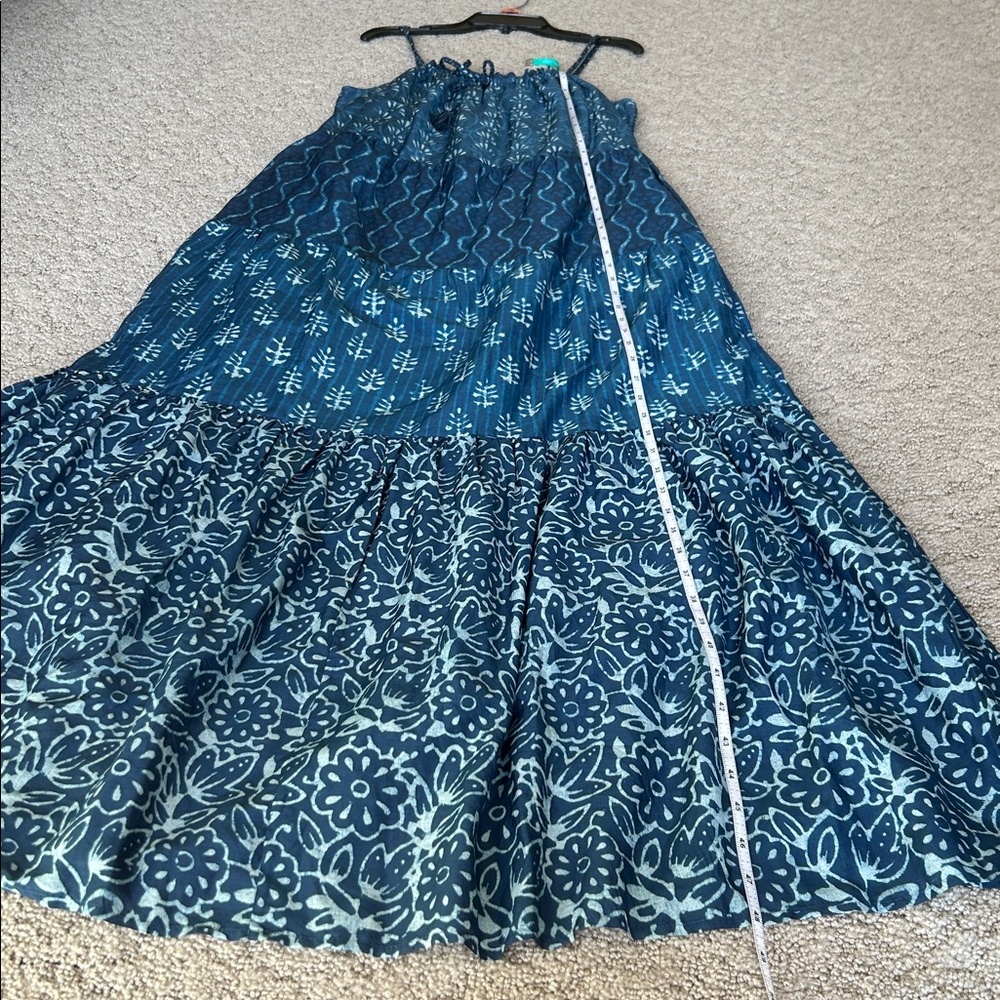 Faherty Sun Chaser Tiered Maxi Dress Cotton Silk Sunburst Mix Print Boho SM NWT - Picture 9 of 12